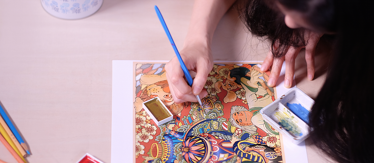 绿野仙踪 填色书 ＊成品帖＊（图ZMzg1MTk0NjQ=） - 商业插画 - 站酷设计师钟鲤蔓原创素材 - 站酷ZCOOL