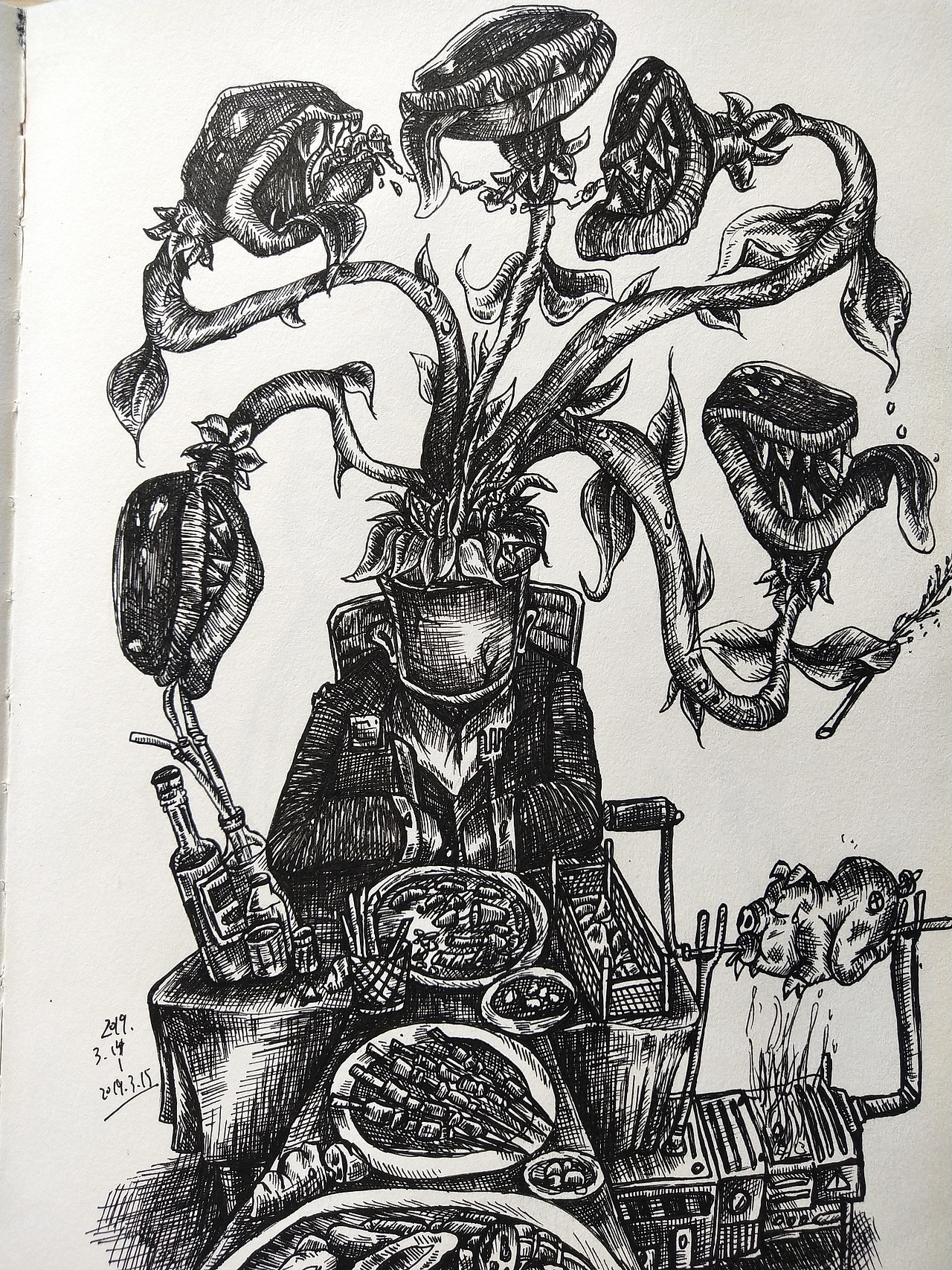 2019年钢笔画练习（图ZMTgzNDAxMzky） - 新锐潮流插画 - 站酷设计师丁小厌原创素材 - 站酷ZCOOL