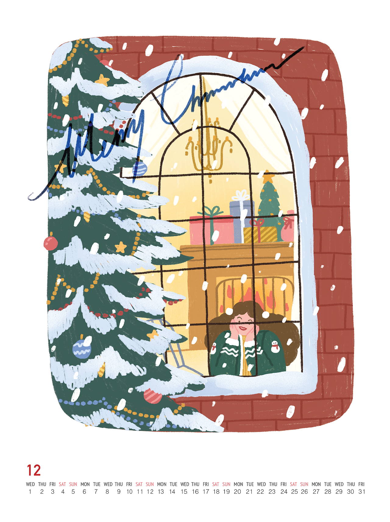 石魚丁的2021新年历（图ZMjM1NzI1OTg4） - 艺术插画 - 站酷设计师石魚丁原创素材 - 站酷ZCOOL