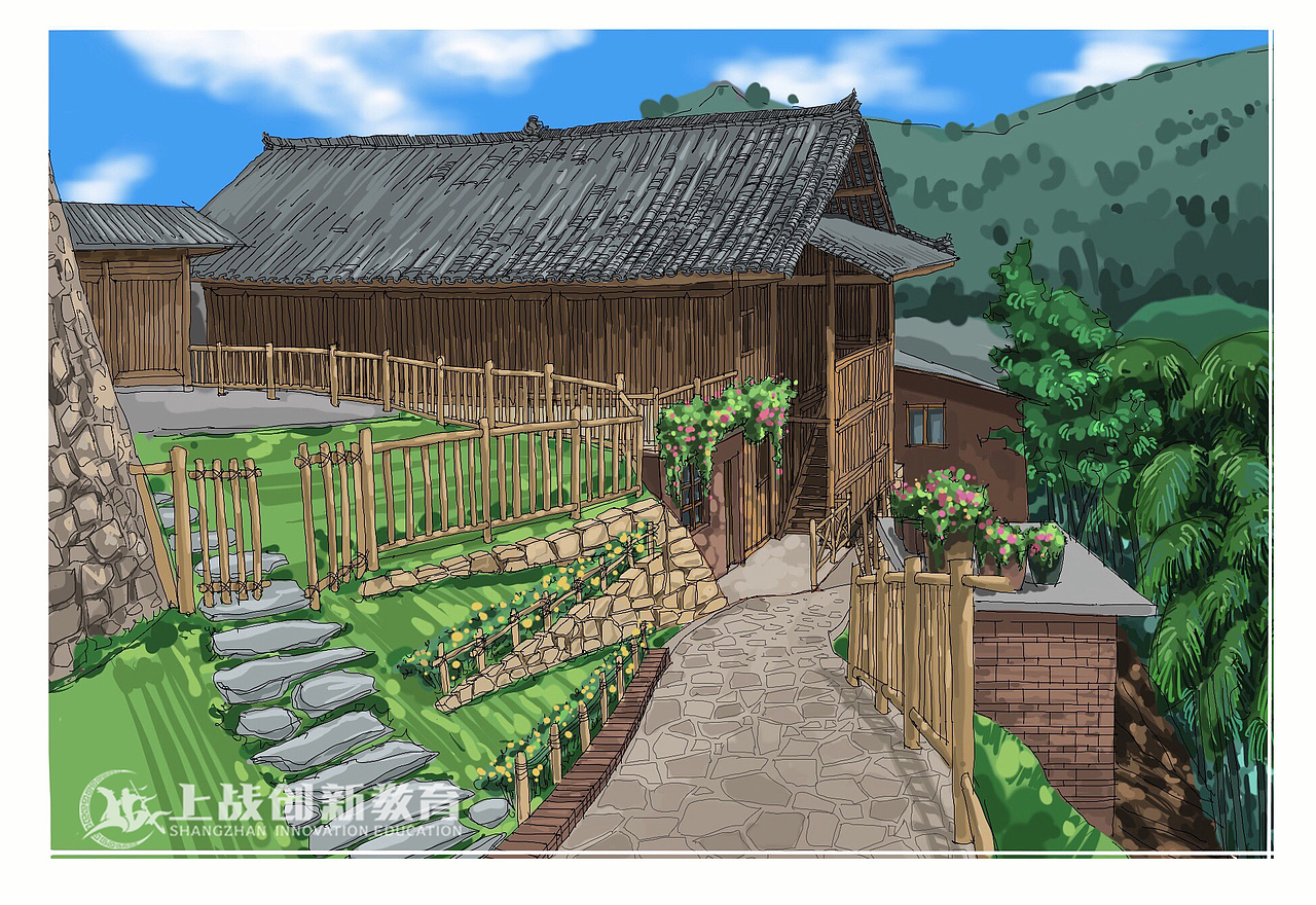 【上戰(zhàn)手繪作品分享】曾遼老師ipad園林景觀圖（二）（圖ZMTk2MjQzMDky） - 景觀設計 - 站酷設計師上戰(zhàn)創(chuàng)意手繪原創(chuàng)素材 - 站酷ZCOOL