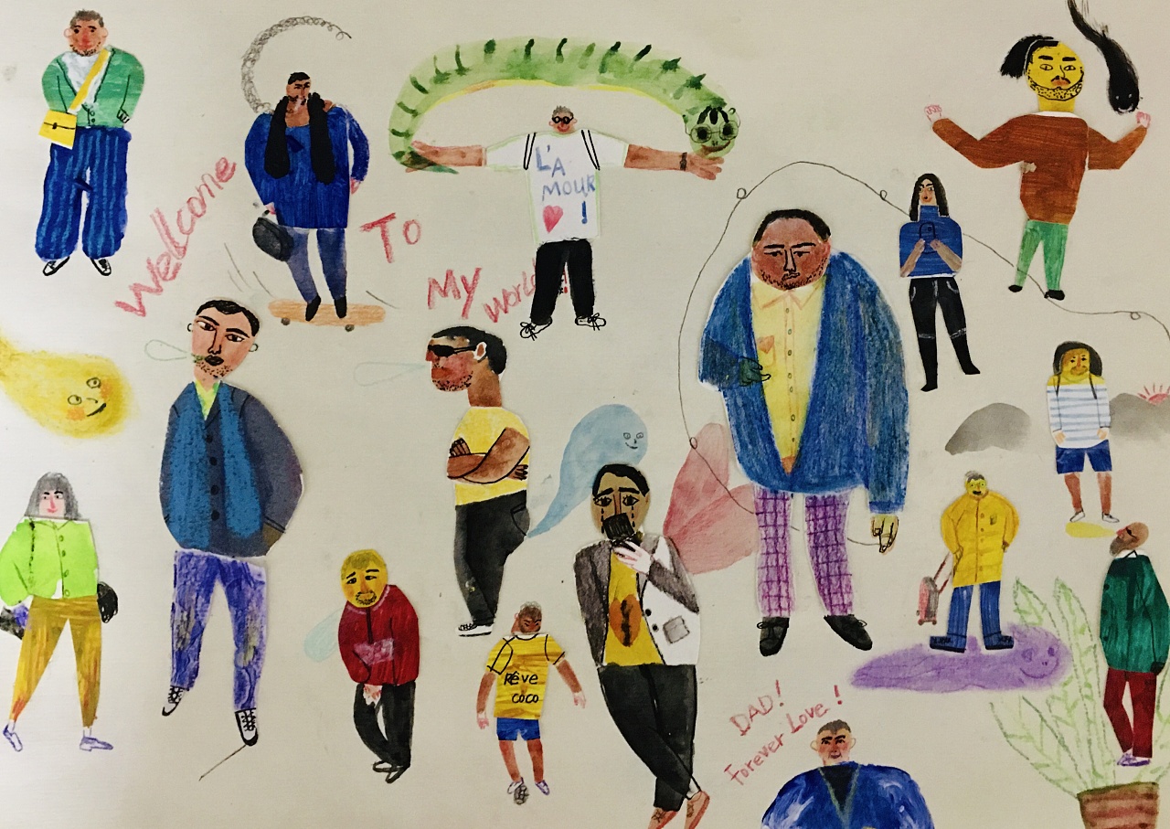 剪贴综合材料运用—人物速写