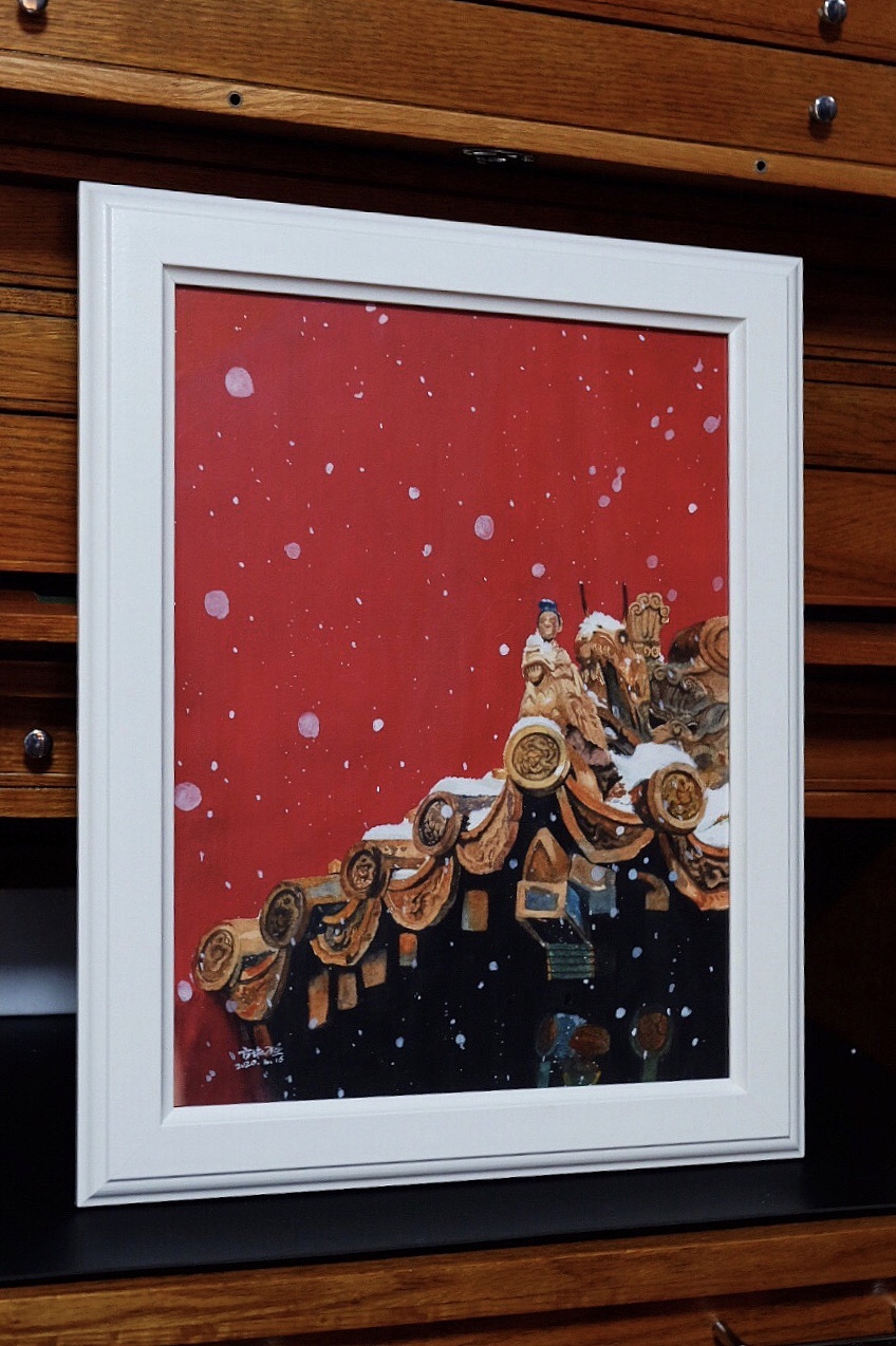 故宫红墙雪景骑凤仙人