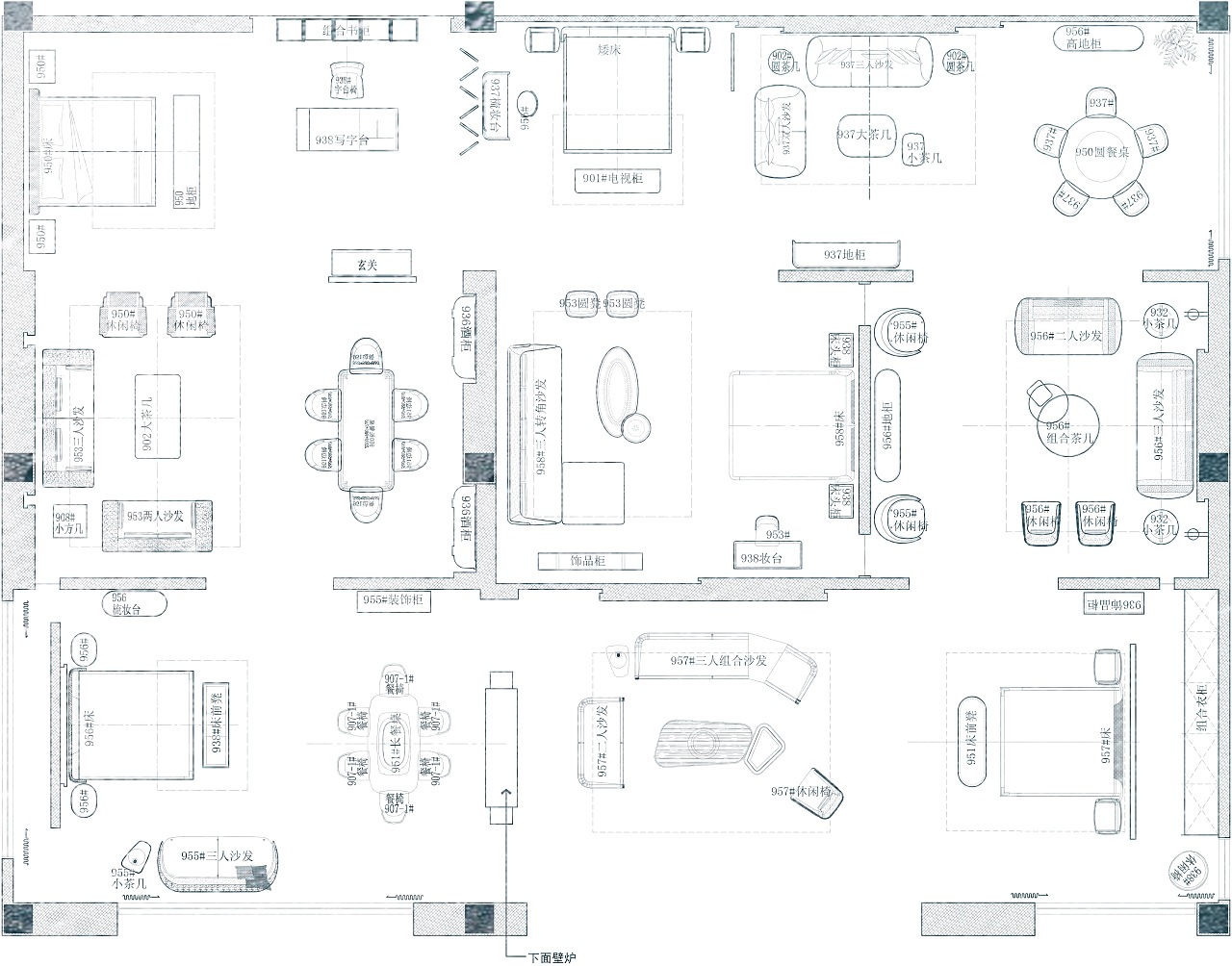 轻奢家具展厅效果展示|空间|家装设计|意凡表现 - 原创作品 - 站酷