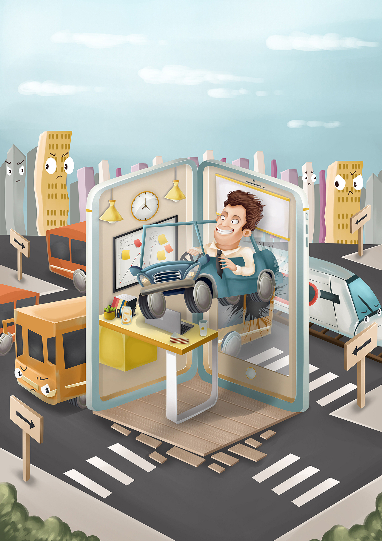 一鸣app2.0插图（图ZOTYyMDQzNjA=） - 商业插画 - 站酷设计师风太大你说什么原创素材 - 站酷ZCOOL