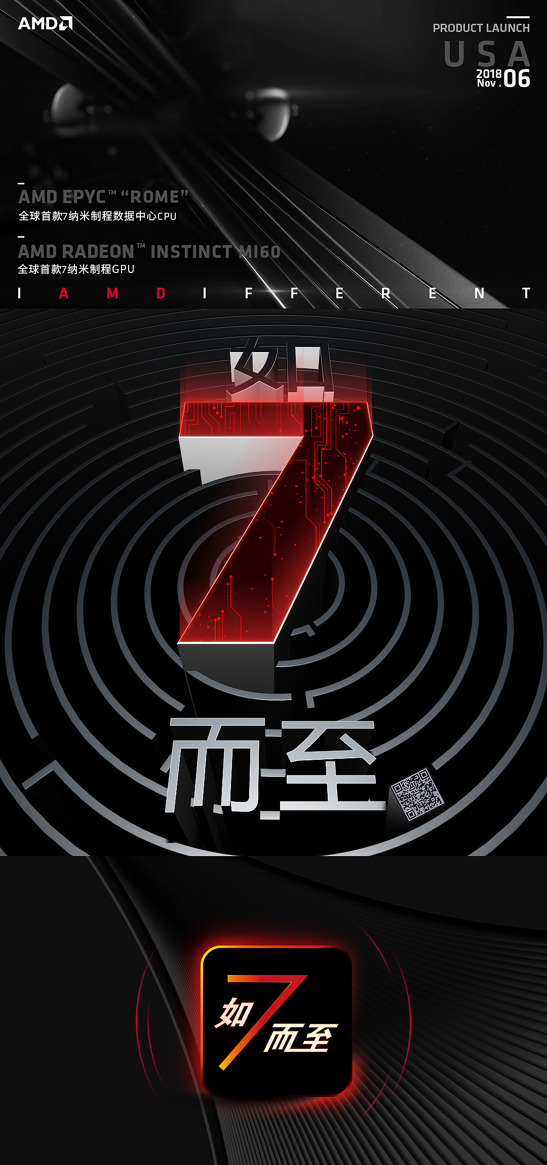 amd-如"7"而至-创意长图海报