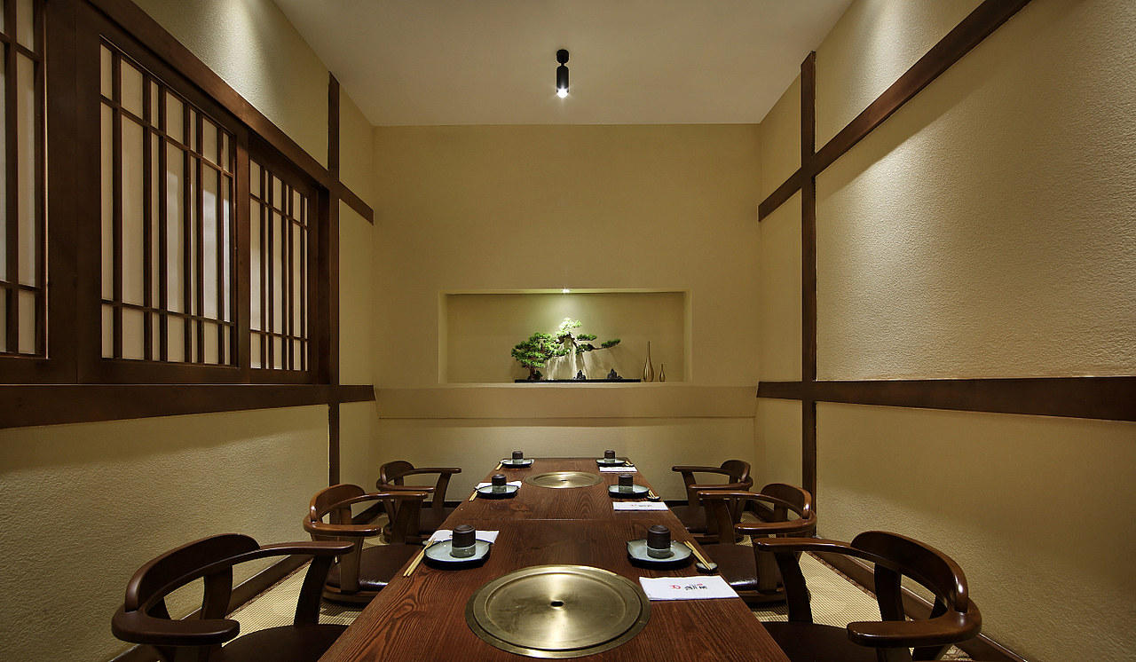 烧肉居酒屋空间设计，艺鼎新作：大隐于市，小酌生活（图ZMTYzNDExMzI4） - 家装设计 - 站酷设计师艺鼎装饰设计原创素材 - 站酷ZCOOL