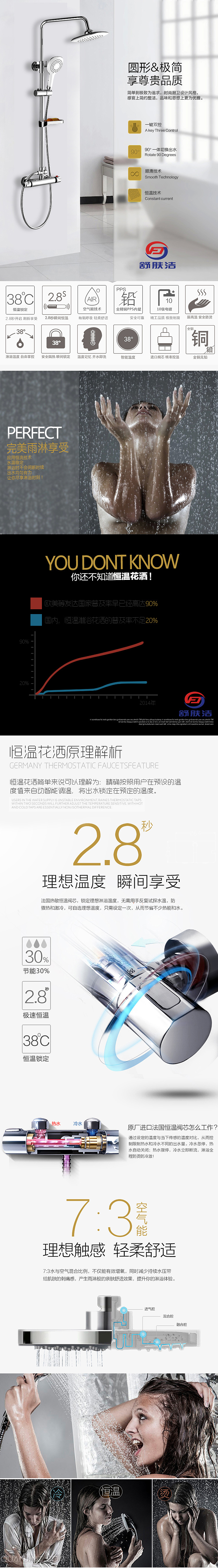 卫浴恒温花洒