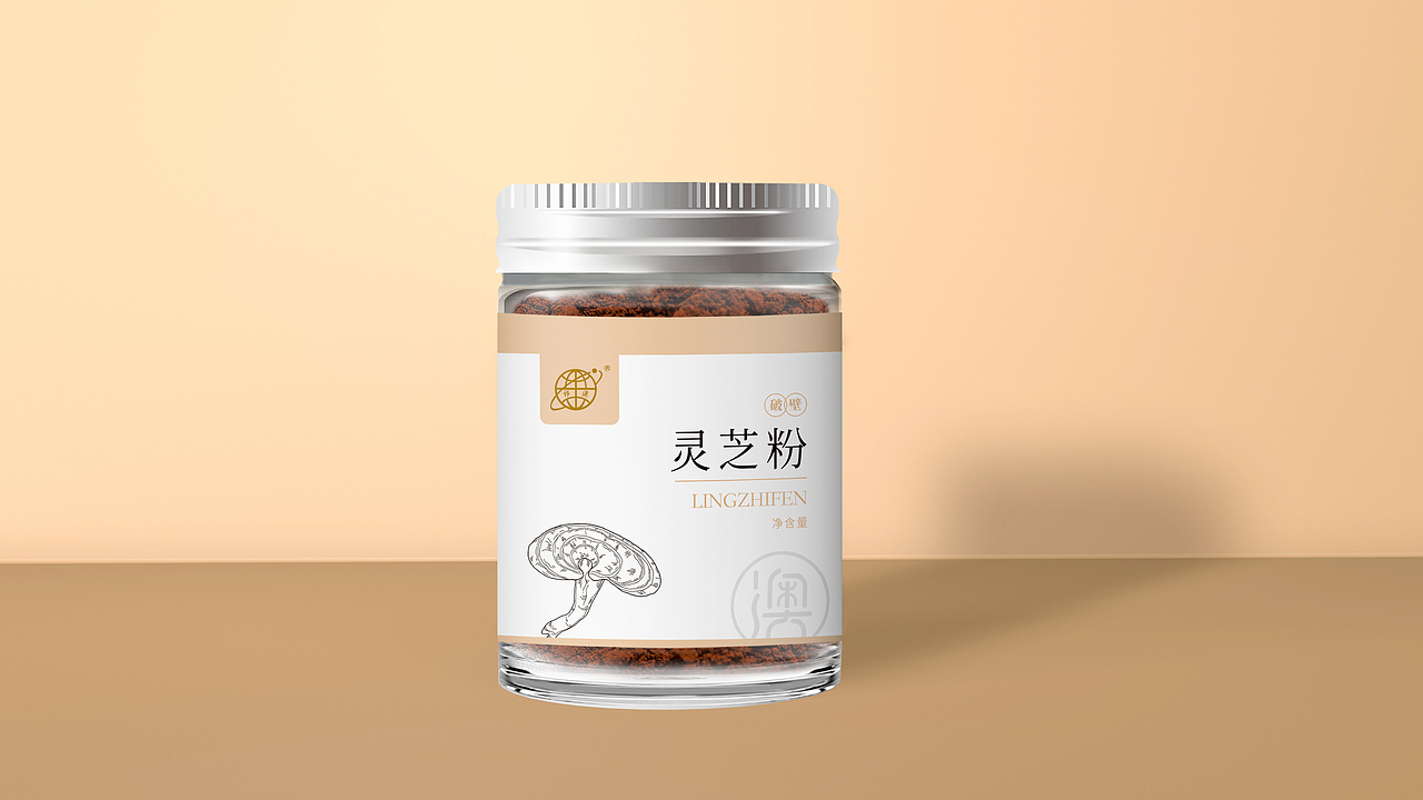 木槿花设计|养生中药粉标签设计