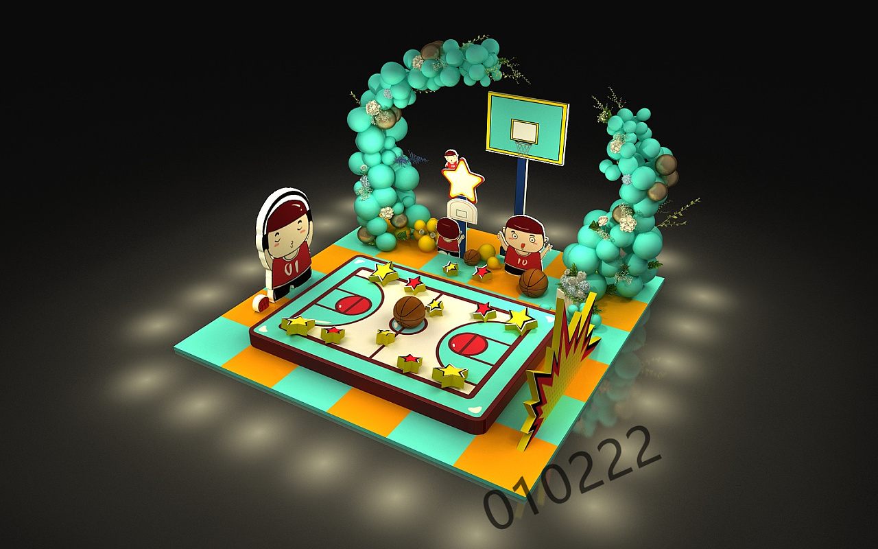 篮球美陈|三维|场景|懒兔007 - 原创作品 - 站酷 (zcool)