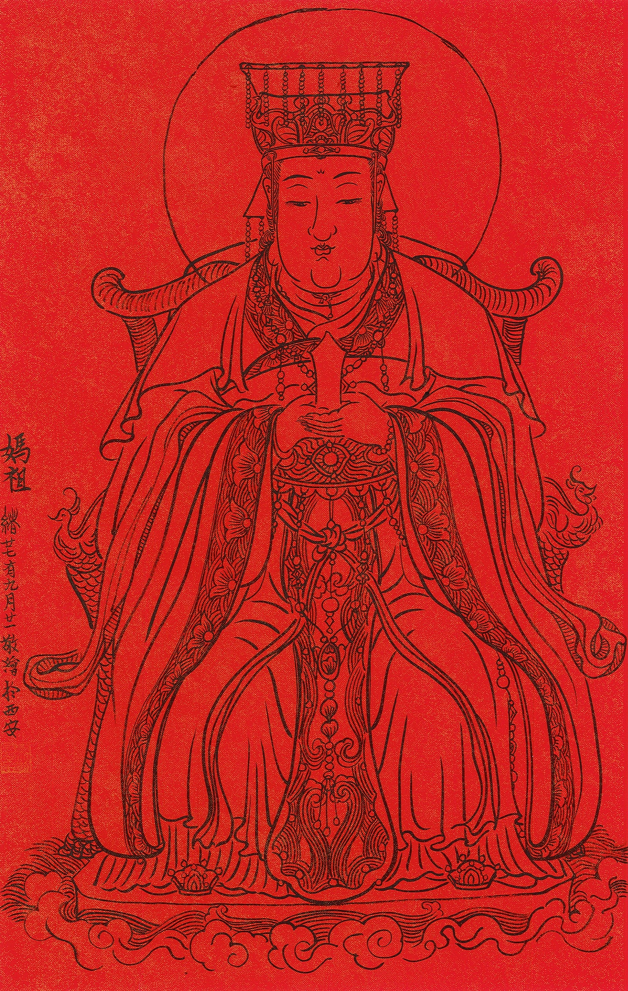 妈祖意写国画线艺插画