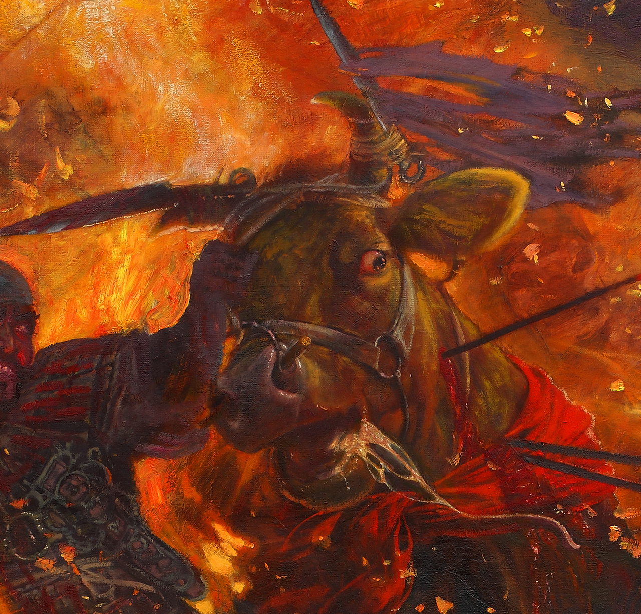 油画作品《火牛陷阵》（图ZMjAwMTIzMjU2） - 绘画 - 站酷设计师王可伟原创素材 - 站酷ZCOOL