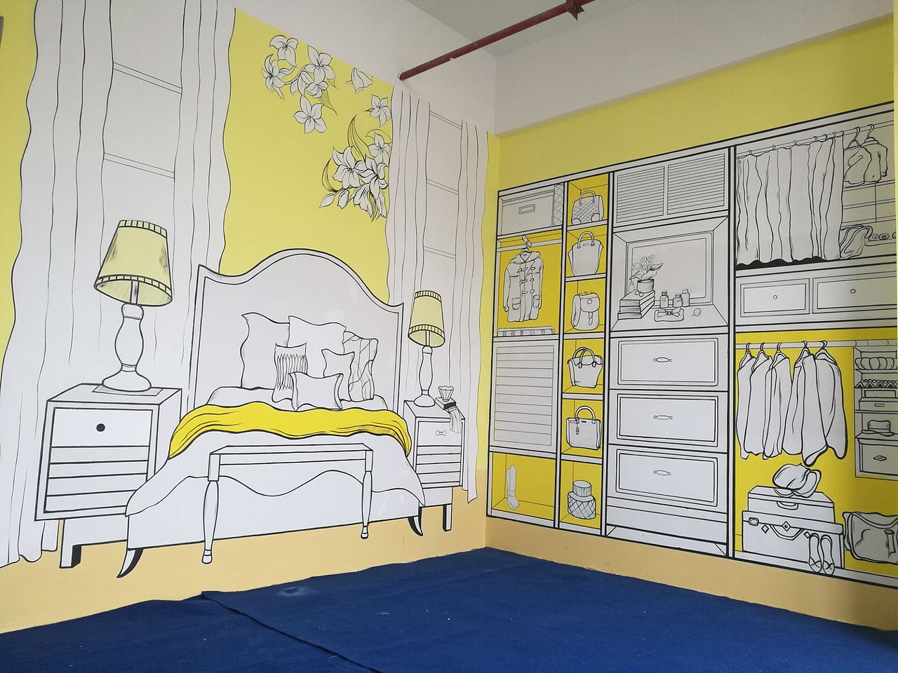 叠彩兰亭清水样板间彩绘|插画|商业插画|乐彩艺术派墙绘_原创作品