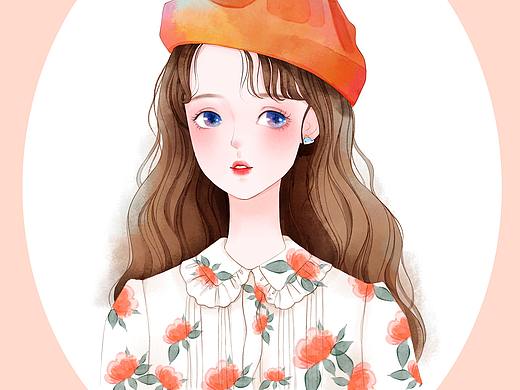 鱼兮手绘原创少女水彩ps插画
