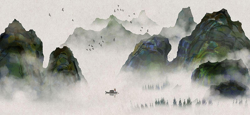 山水水墨（图ZMTU4MDkxMTA0） - 商业插画 - 站酷设计师心灵艺坊原创素材 - 站酷ZCOOL