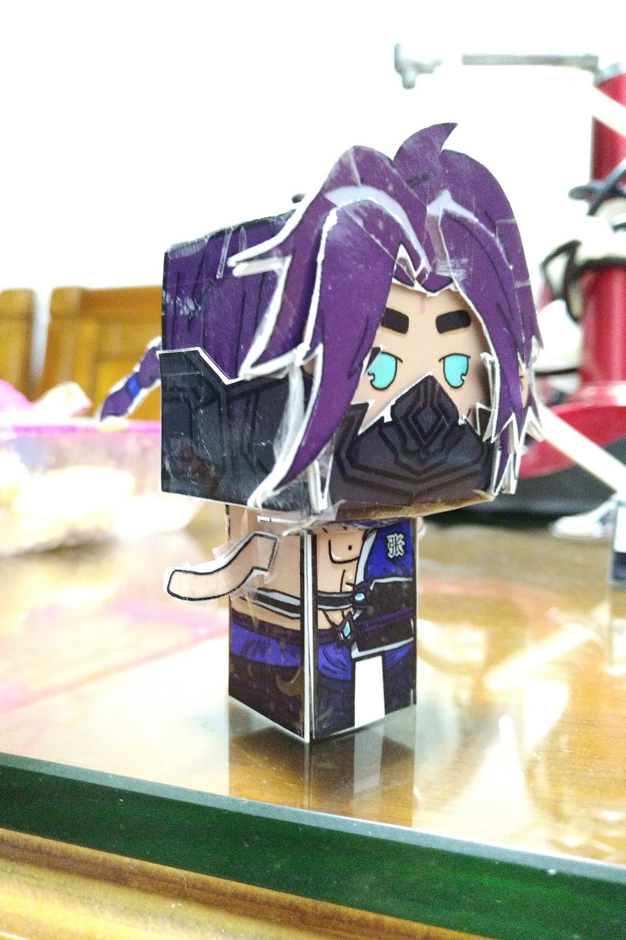 王者荣耀兰陵王自制q版纸模摆件设计图纸