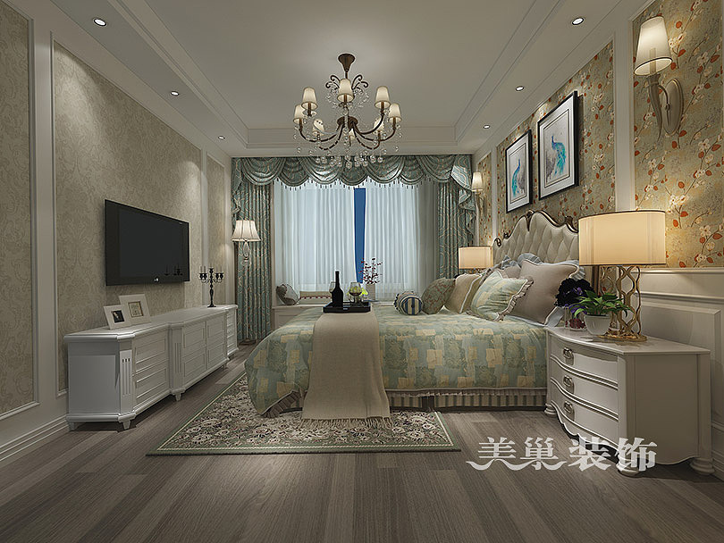 美式主卧效果图