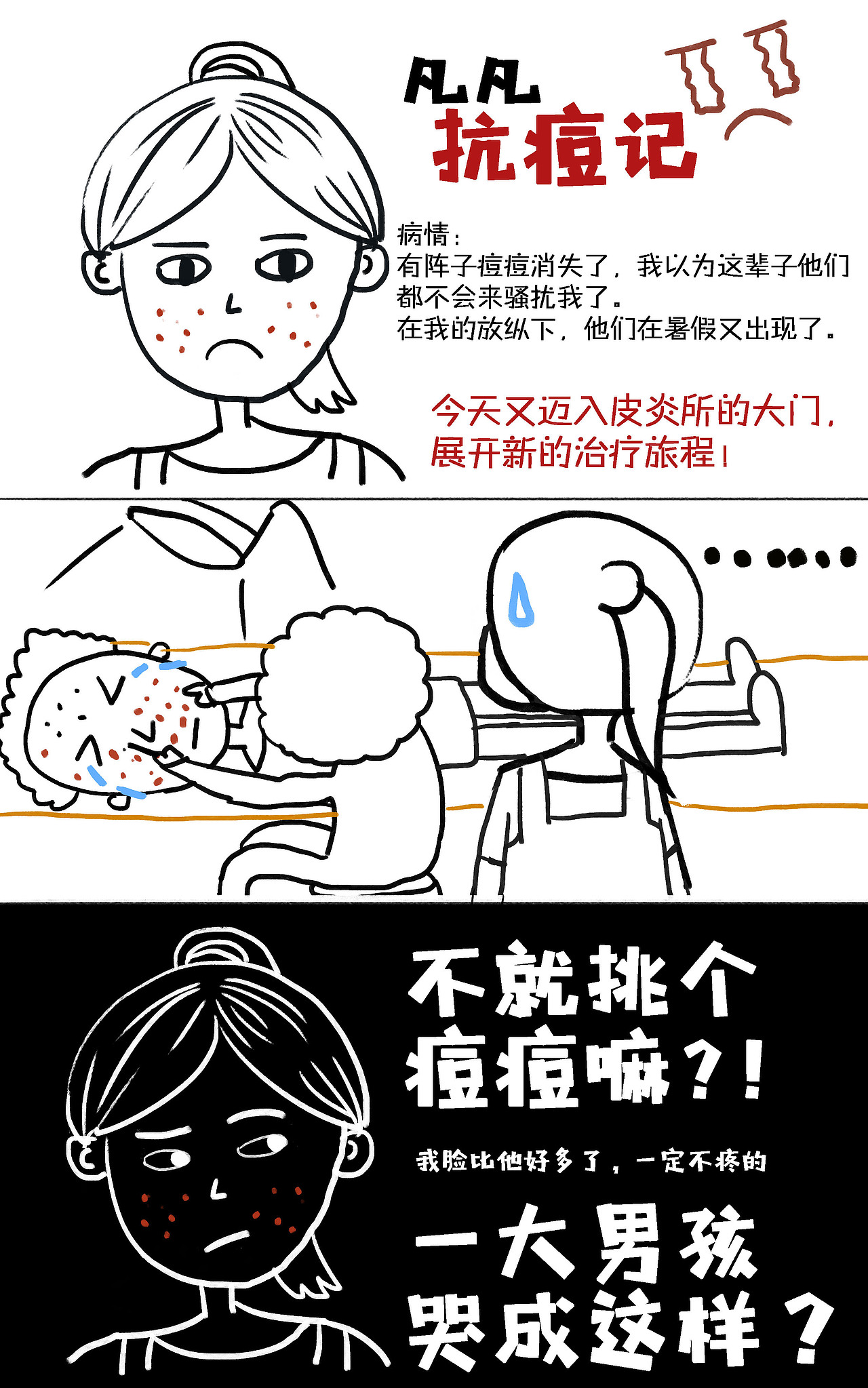 凡凡抗痘记（图ZMTI0ODE5ODMy） - 新锐潮流插画 - 站酷设计师Lenkafanfan原创素材 - 站酷ZCOOL