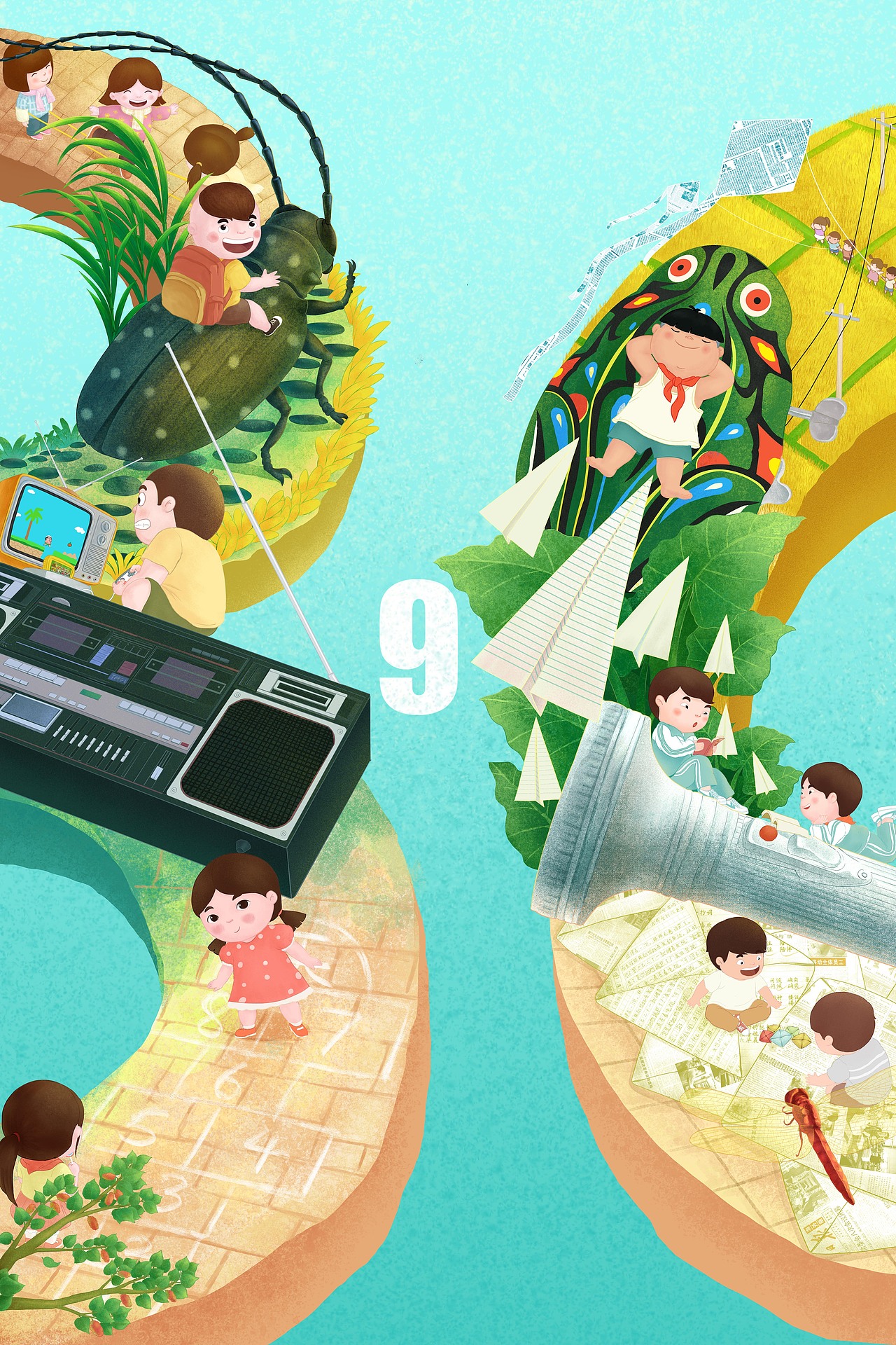 童年（图ZMjI3NjQwMTIw） - 儿童插画 - 站酷设计师阿寶INSECT原创素材 - 站酷ZCOOL