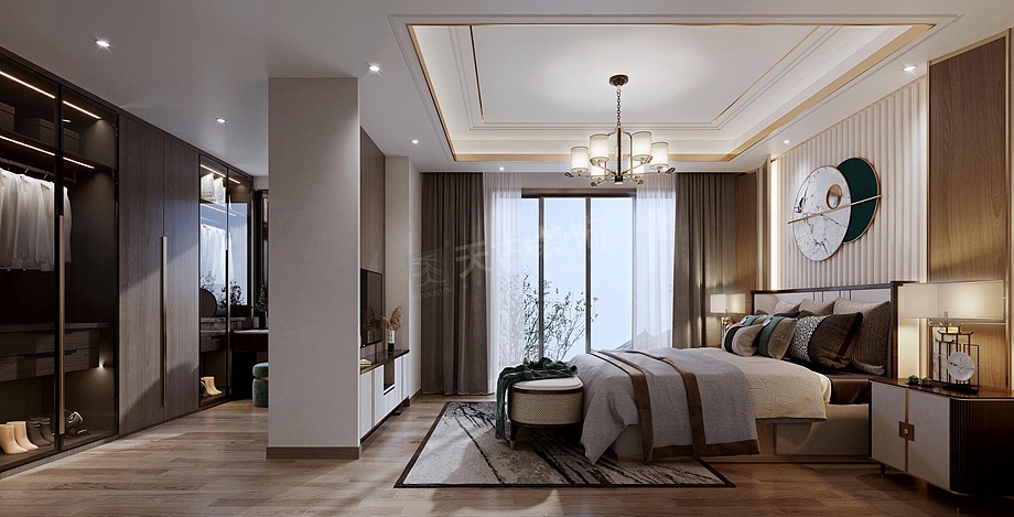 庆隆高尔夫云溪苑别墅装修,新中式轻奢混搭风设计图