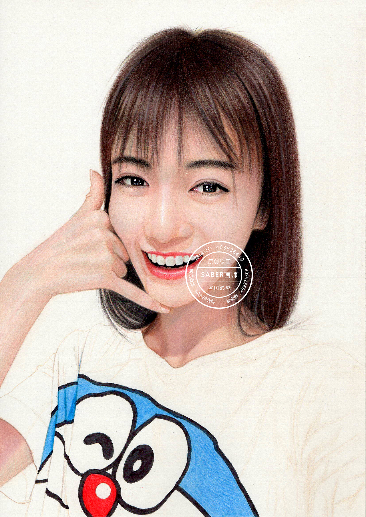 彩铅手绘女神一枚