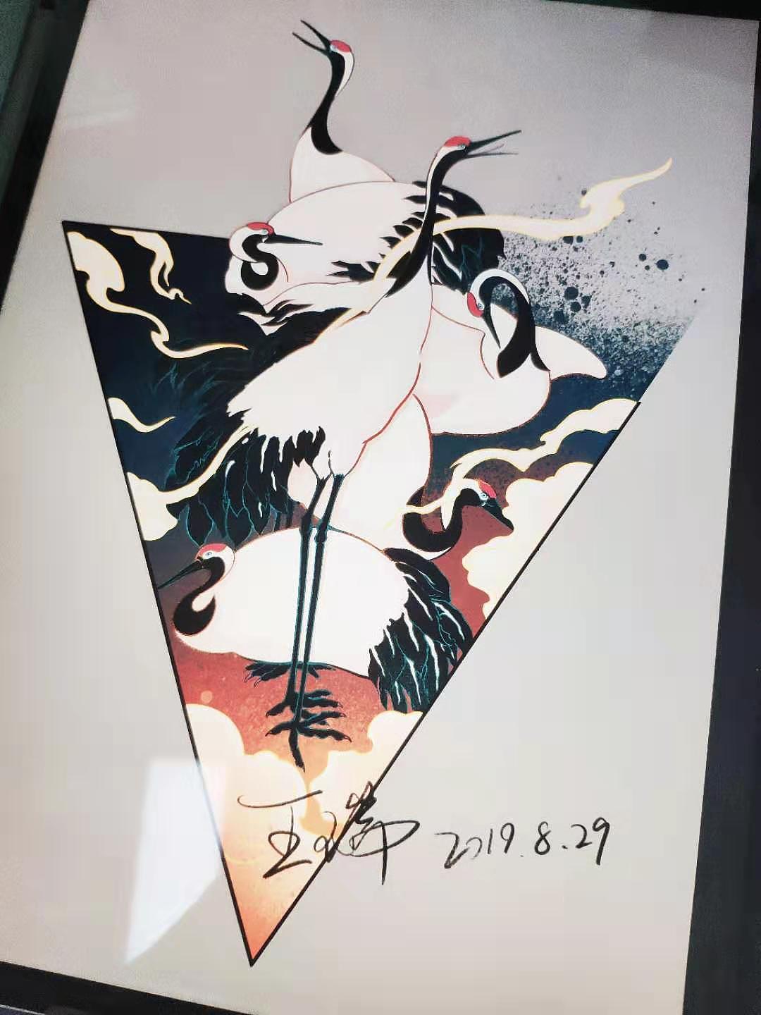 山东博物馆梅鹤图文创插画