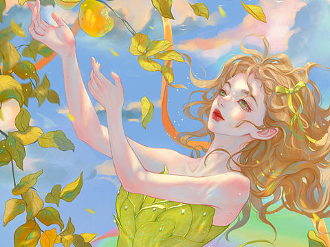 春夏感少女插画