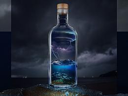 PS合成效果图   瓶中风暴