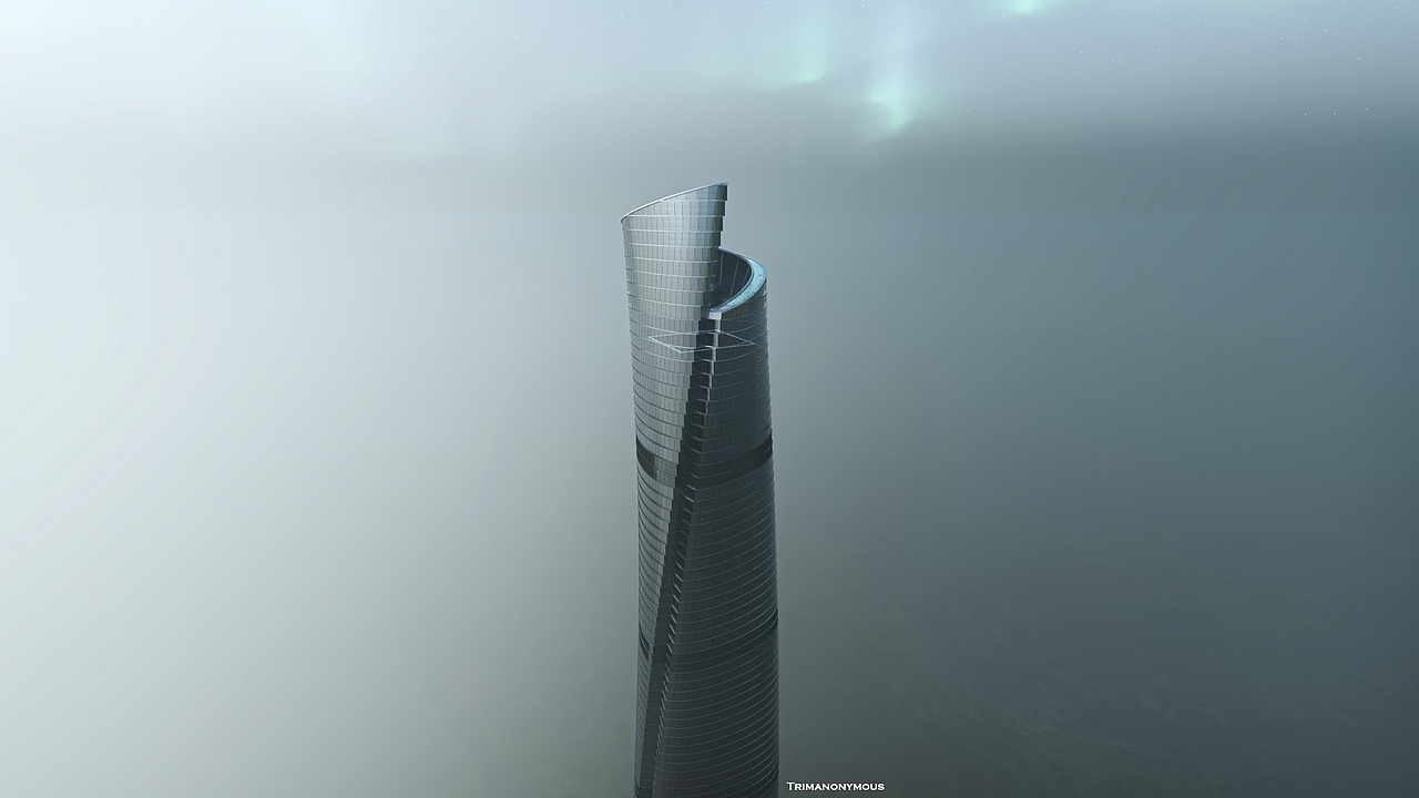 上海中心大厦建模渲染