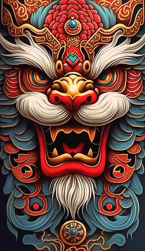 国潮醒狮（图ZMzMzMjUwMjU2） - AI作品 - 站酷设计师是个画师了哦原创素材 - 站酷ZCOOL
