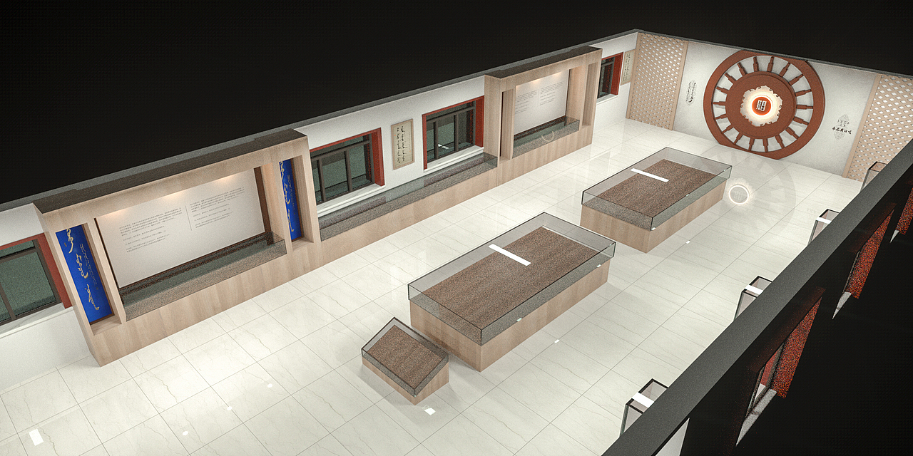 村（嘎查）文化活动室设计方案 民族特色 C4D渲染