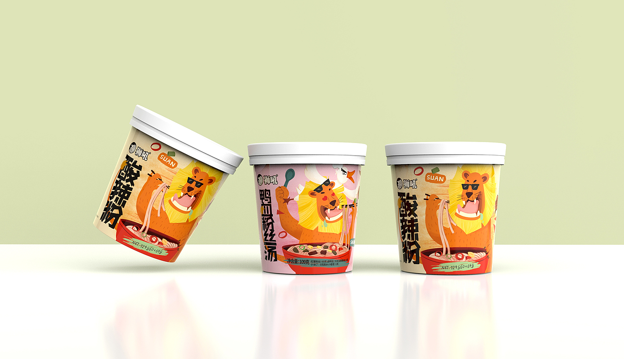 半熟芝士，饺子，酸辣粉，鸭血粉丝汤包装——食品包装（图ZMjY2NDA0NTA0） - 包装 - 站酷设计师大鱼品牌包装设计原创素材 - 站酷ZCOOL