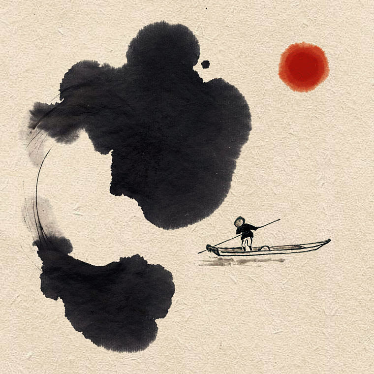 一日一山一舟，极简的水墨山水画（图ZMTk1MDQxNzY4） - 绘画 - 站酷设计师创e派原创素材 - 站酷ZCOOL