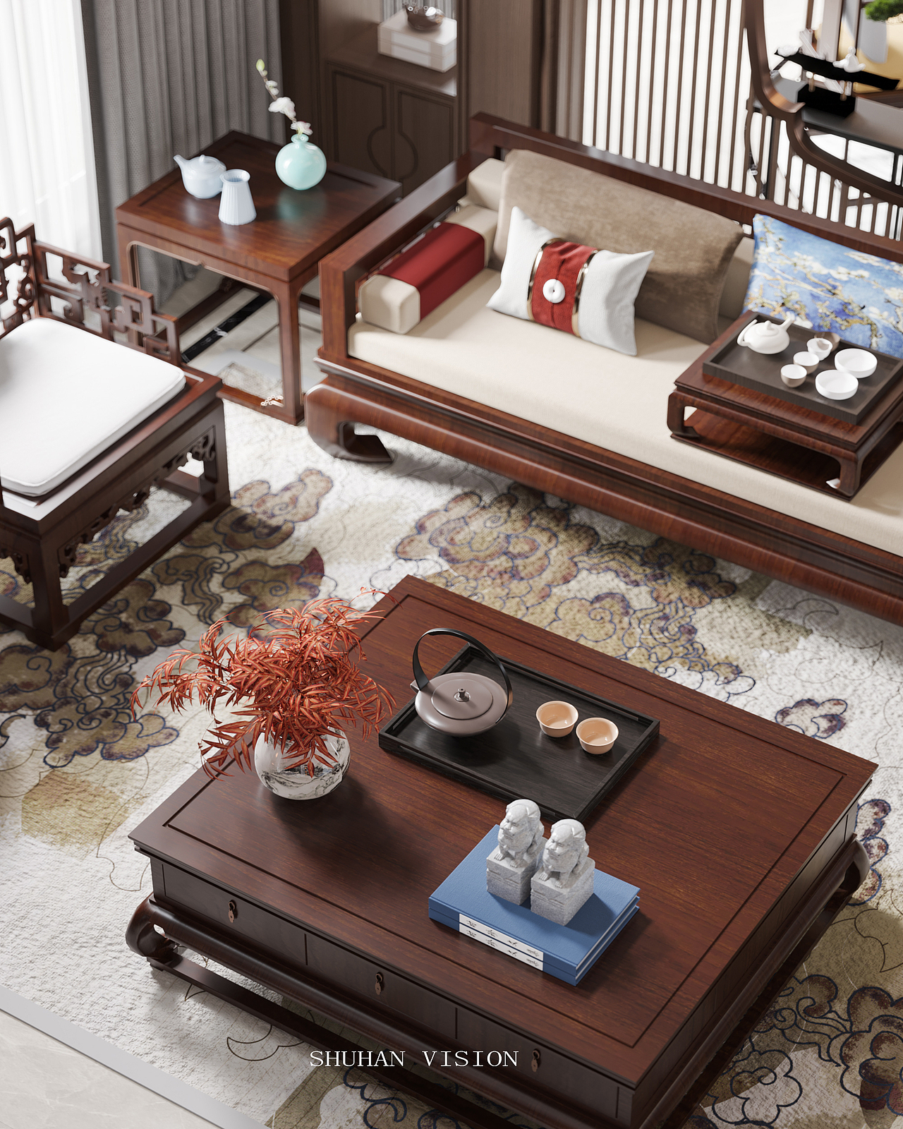 溪源.花园 新中式（图ZMjY4MzU1Mzg0） - 家装设计 - 站酷设计师一只兔子_原创素材 - 站酷ZCOOL