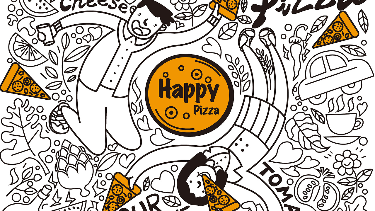HAPPY PIZZA品牌设计（图ZMTkwNTQzODgw） - 品牌 - 站酷设计师PENNYBLACK原创素材 - 站酷ZCOOL