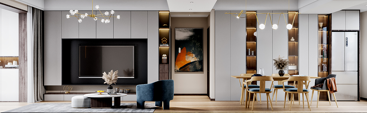 现代客餐厅（图ZMjE4NzgwMDk2） - 家装设计 - 站酷设计师云起韶花乱原创素材 - 站酷ZCOOL