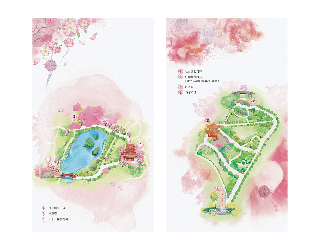 麦小朵手绘创意地图东湖景区