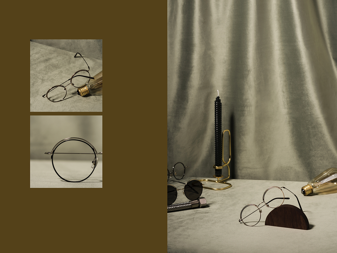 我从你的眼镜看出的色彩世界/黑金眼镜/平面产品摄影