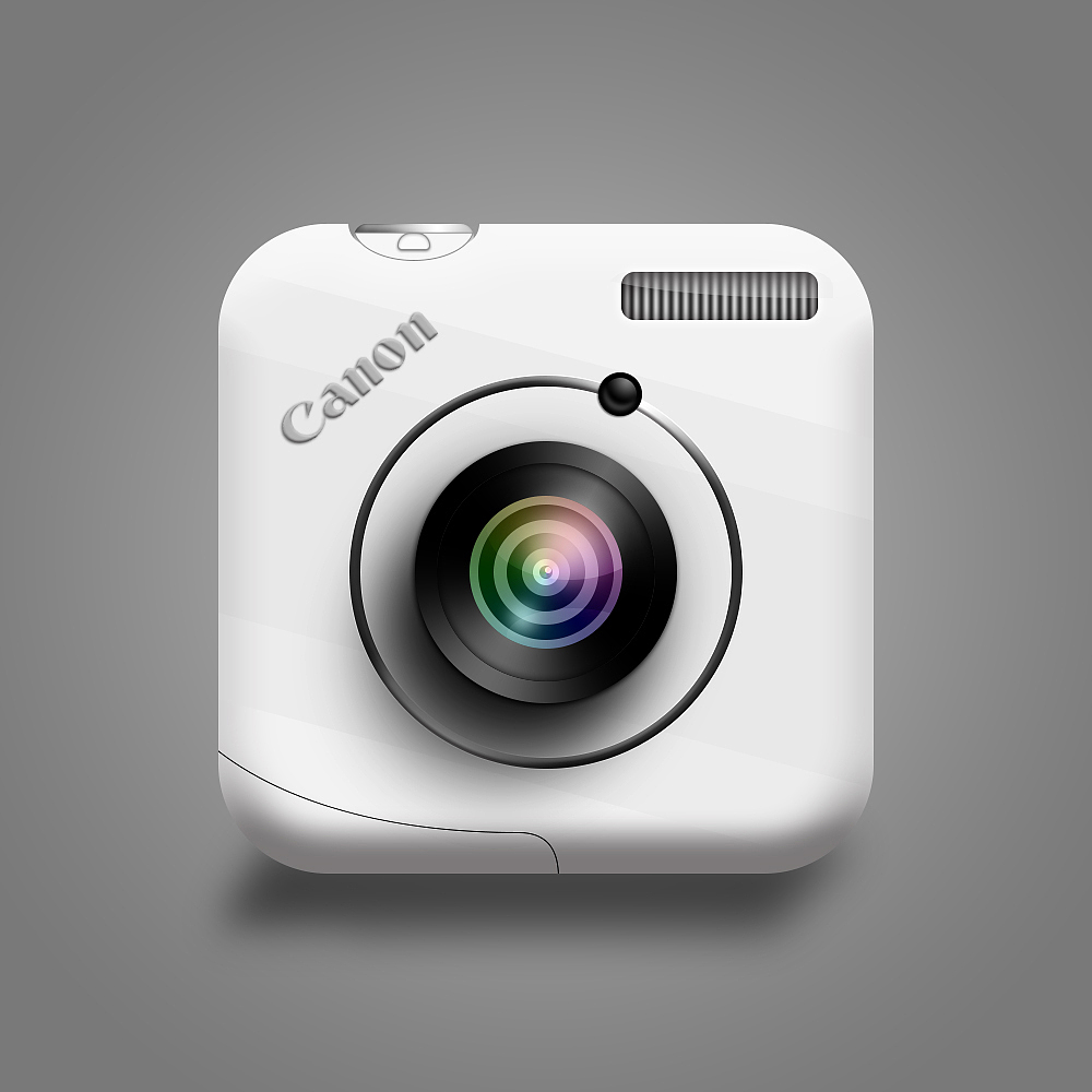 佳能相机拟物化图标临摹