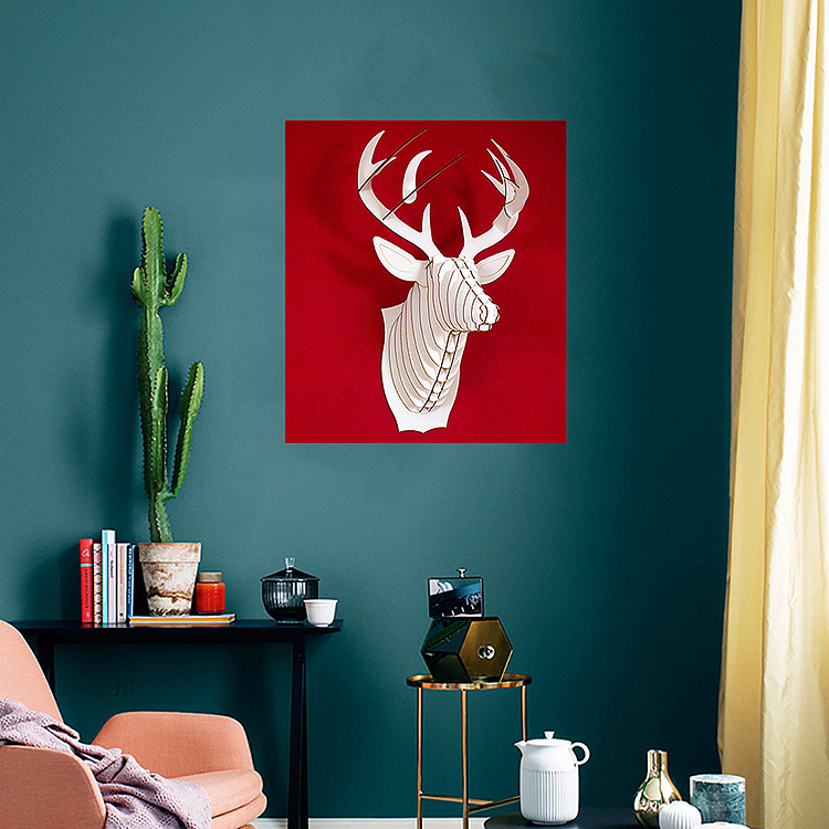 创意纸质墙饰 | 瓦楞纸欧式鹿头墙壁装饰品