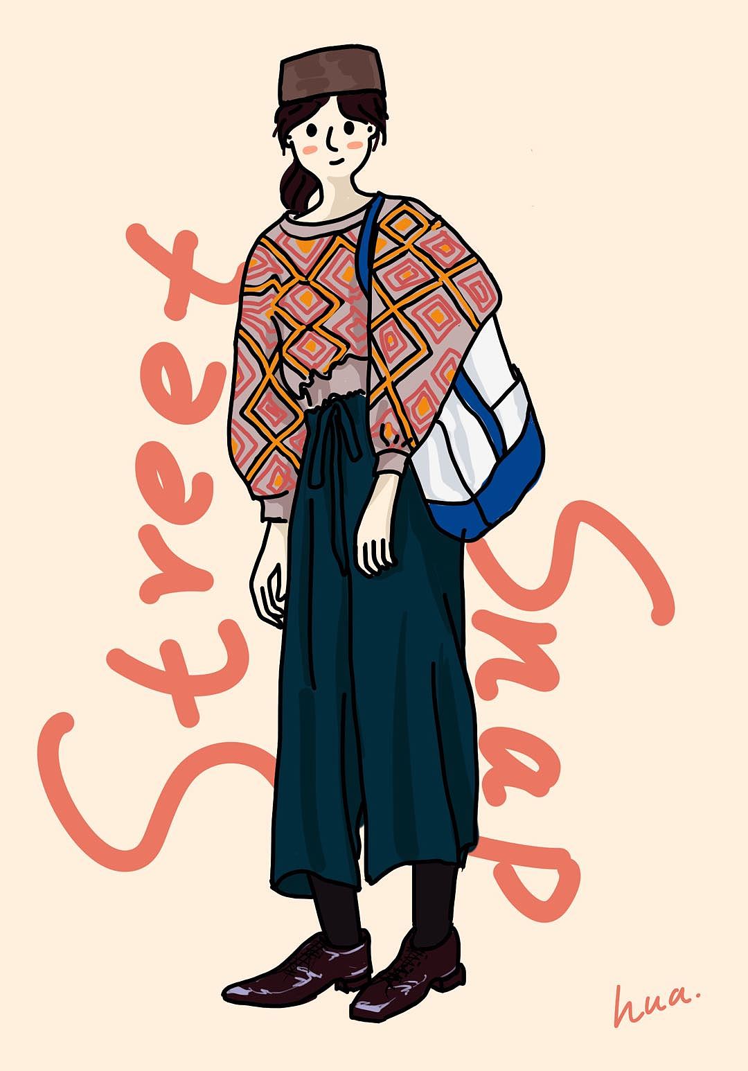 街拍人物插画习作