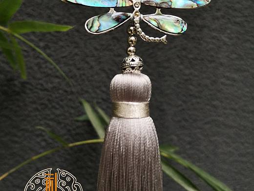 手工贝壳蜻蜓吊穗