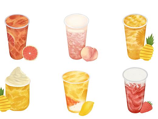 翰林茶栈系列产品插画——饮品篇