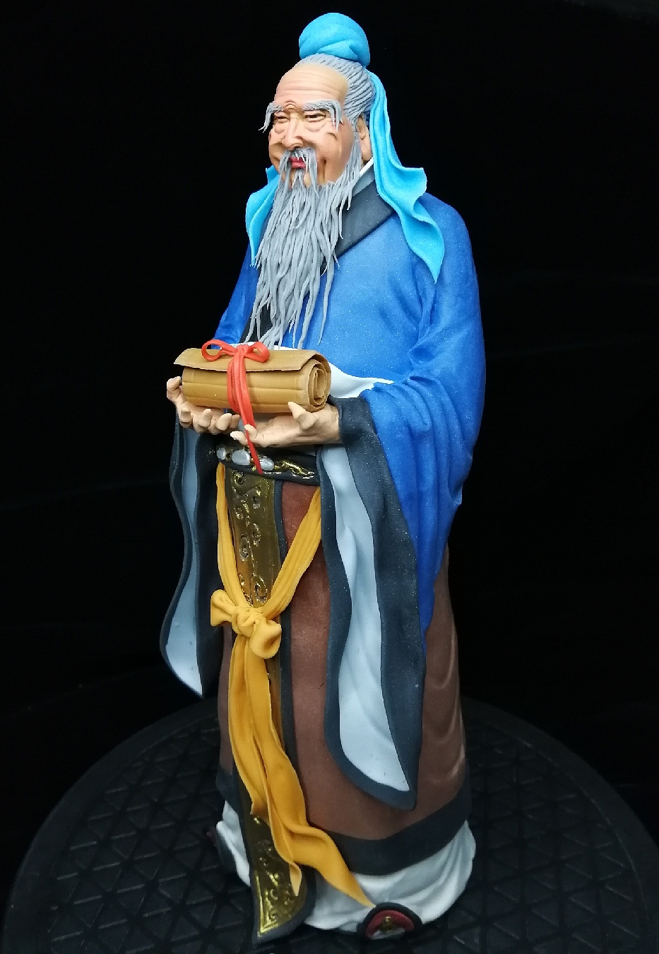 塑新斋潘纪坤彩塑陶公仔孔夫子
