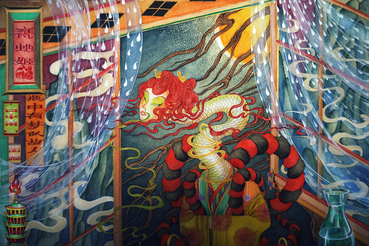《巫山赤玉. 甕虵姬》 白中南颜彩-人川集(图ZMjU2NjM2NDAw) - 艺术插画 - 站酷设计师白中南原创素材 - 站酷ZCOOL
