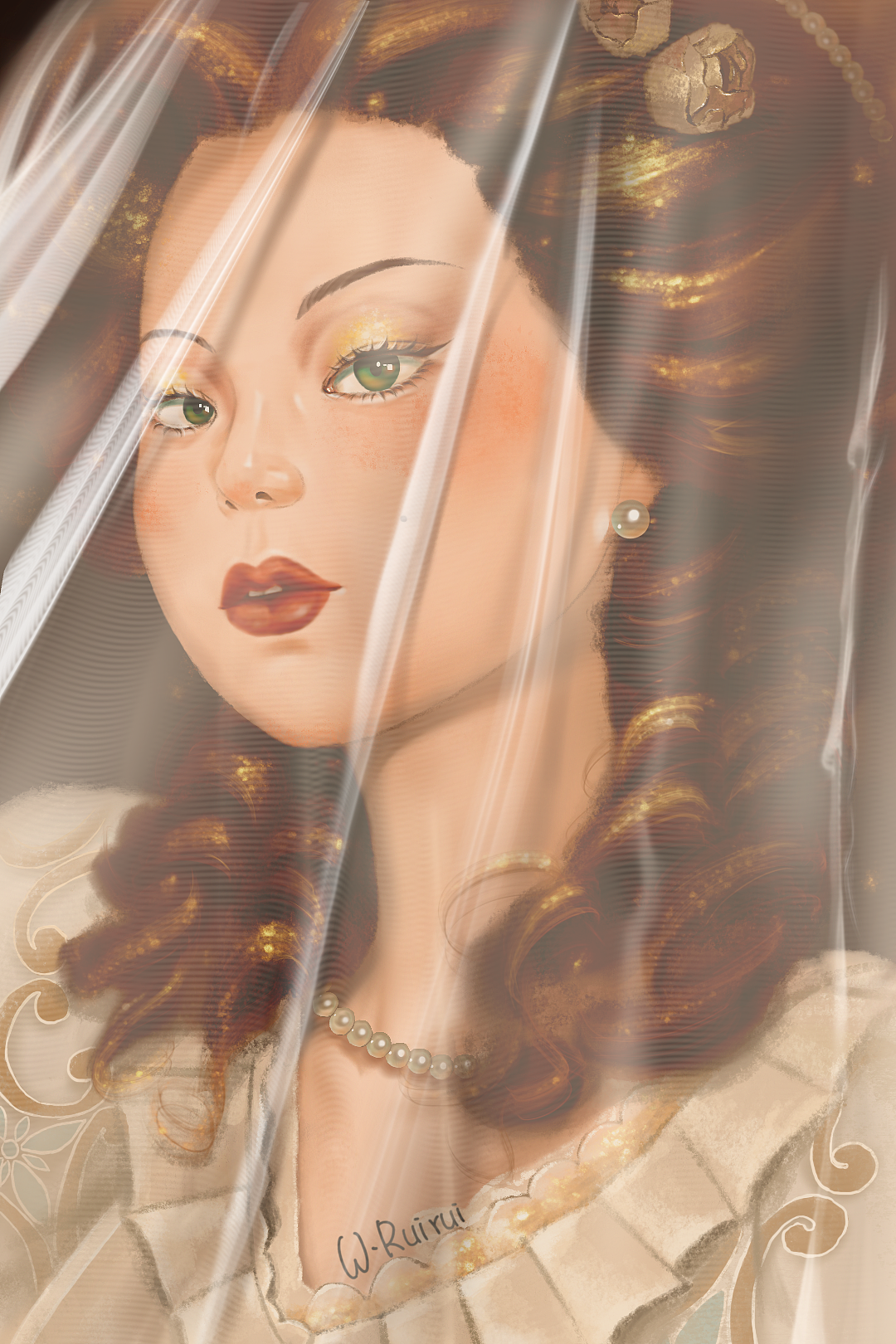 洛可可时期圆脸小姐姐|插画|创作习作|是王睿睿哦_原创作品-站酷zcool