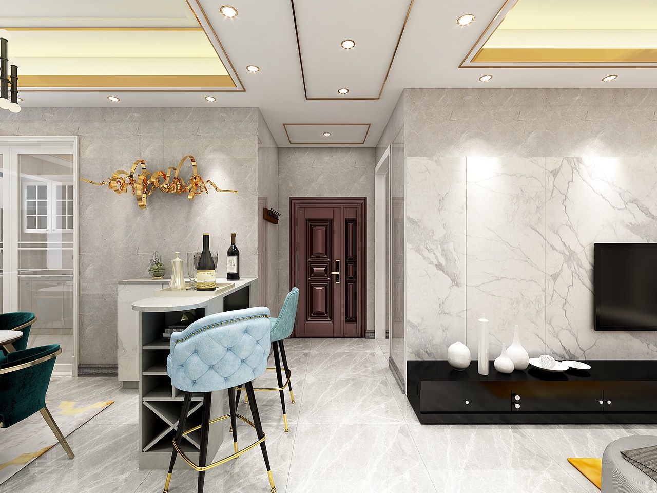 奢华与时尚碰撞,诠释165㎡四室新格调