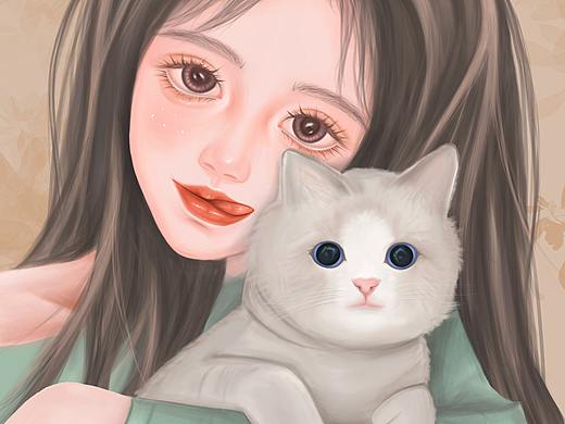 大脸妹和小脸猫（个人主页-ZNTQxMzM5Njg=） - 创作习作 - 站酷设计师雪停了_Ting原创素材 - 站酷ZCOOL
