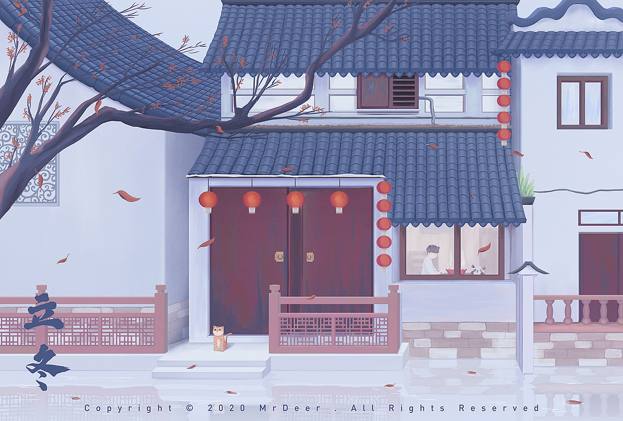 「二十四节气」插画-四时之美（图ZMjQzODc2NTQ4） - 闪屏/壁纸 - 站酷设计师麋鹿画画不迷路原创素材 - 站酷ZCOOL