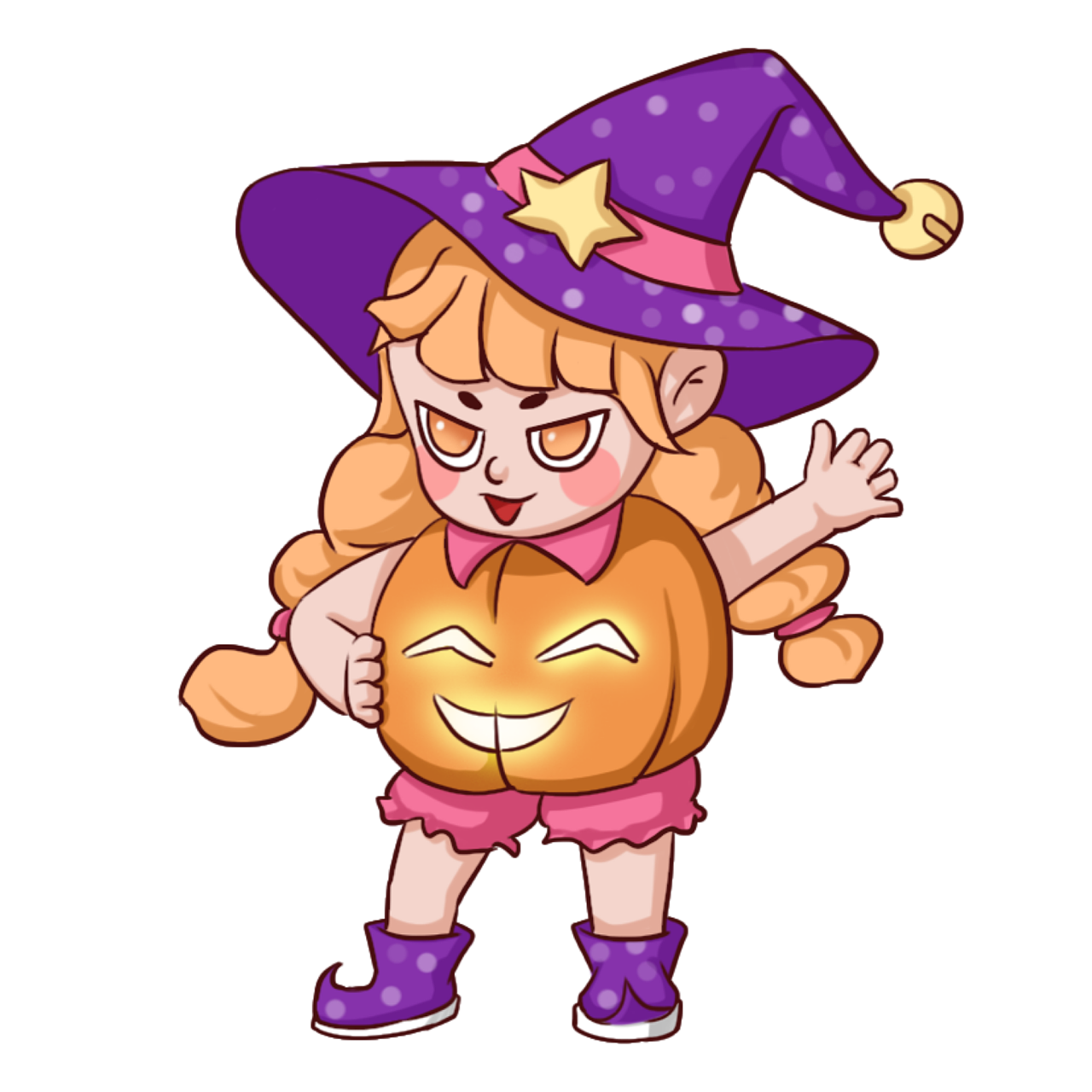 万圣节插画这些卡通形象装扮有点萌