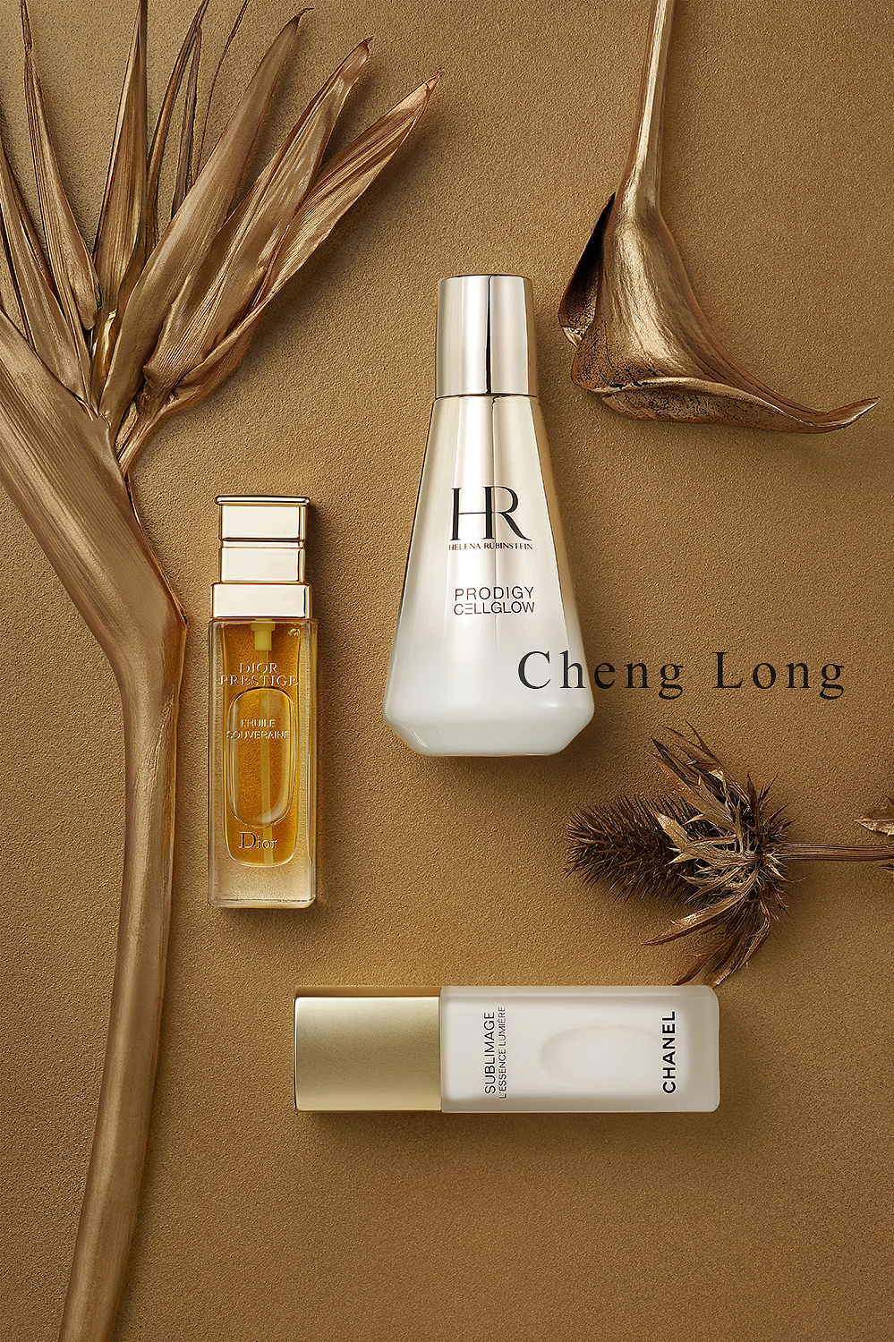 化妆品、金色系、艺术感